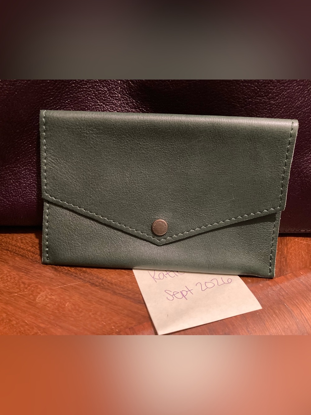 Portland Leather OG forest large envelope